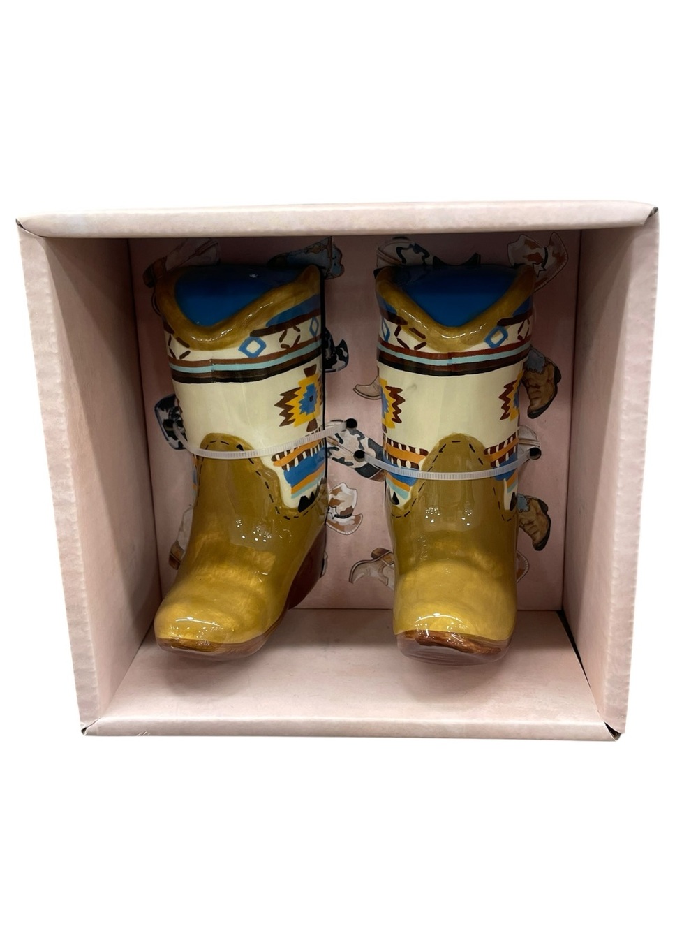 Blue Sky Clayworks Cowboy Boot Salt & Pepper Shaker - Gift Set - New